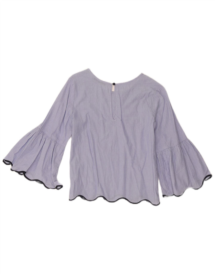 Bluză de top cu mâneci 3/4 pentru femei Zara UK 14 Medium Blue Striped