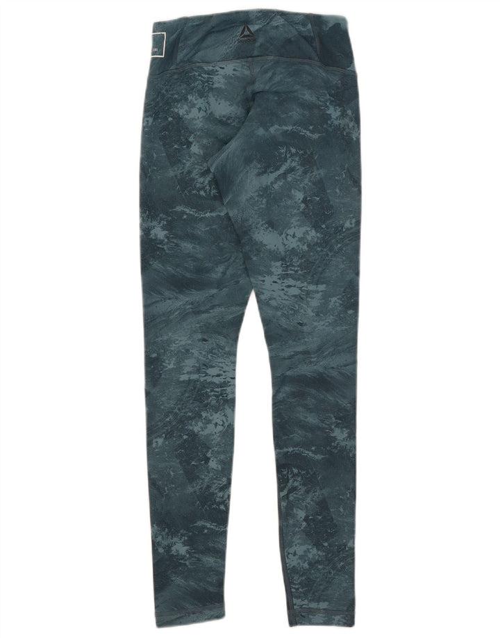 Leggings Reebok Speedwick pentru femei cu model abstract, UK 4/6 XS, poliester albastru