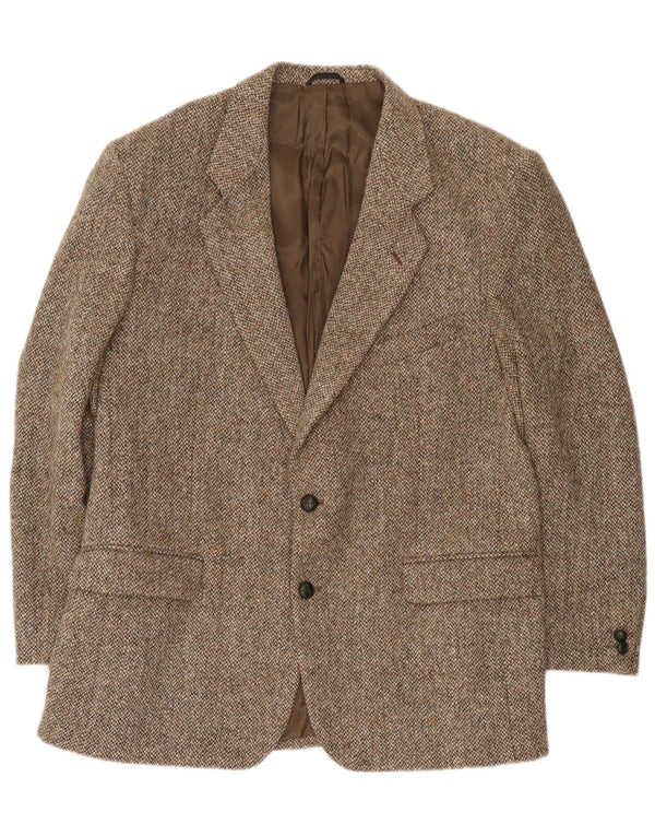 Jachetă pentru bărbați Harris Tweed cu 2 nasturi, UK 44 XL, lână maro