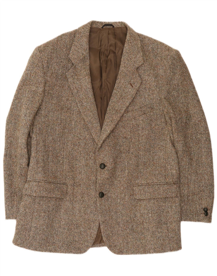 Jachetă pentru bărbați Harris Tweed cu 2 nasturi, UK 44 XL, lână maro