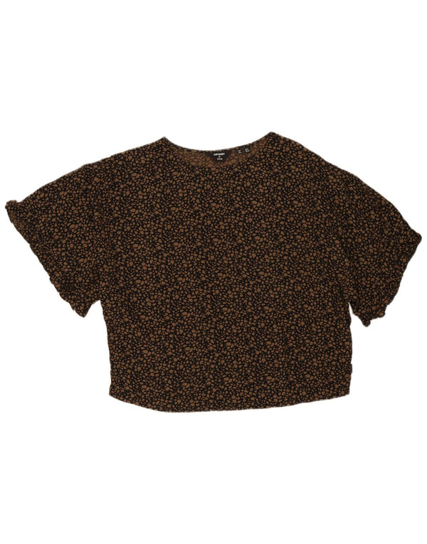 Bluză supradimensionată pentru femei Superdry UK 8 Small Kaki Animal Print Bumbac