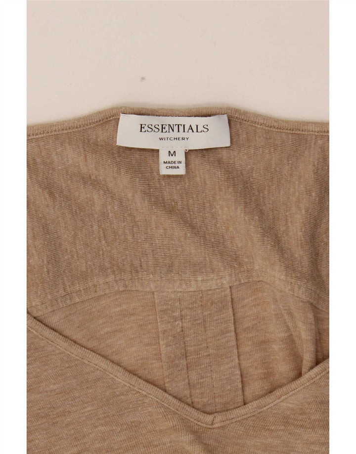 Essentials Top pentru femei cu mânecă lungă UK 12 Medium Bej cu pete
