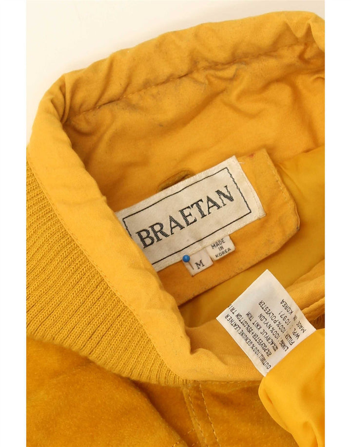 Jachetă de piele pentru bărbați Braetan UK 38 Galben mediu