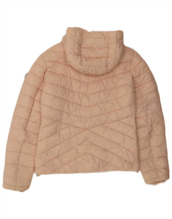 Jachetă căptușită cu glugă Superdry pentru femei UK 10 Small Pink Nylon