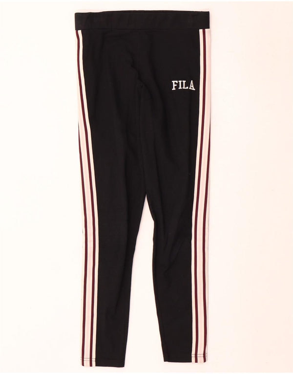 Leggings cu grafic pentru femei Fila UK 10, bumbac color bloc negru mic