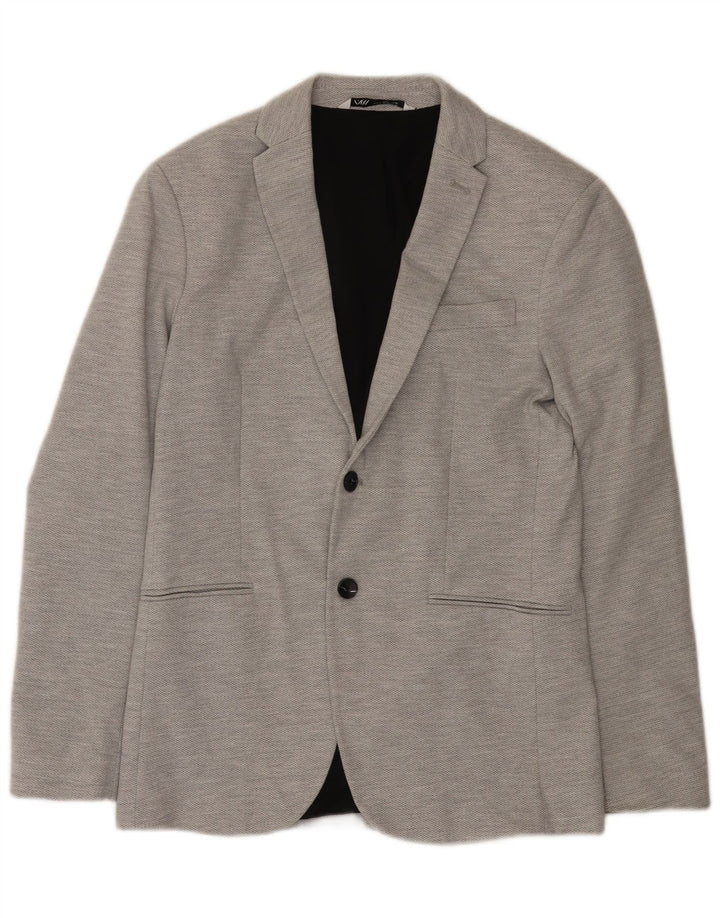 Blazer pentru bărbați Zara, cu 2 nasturi, UK 38, gri mediu