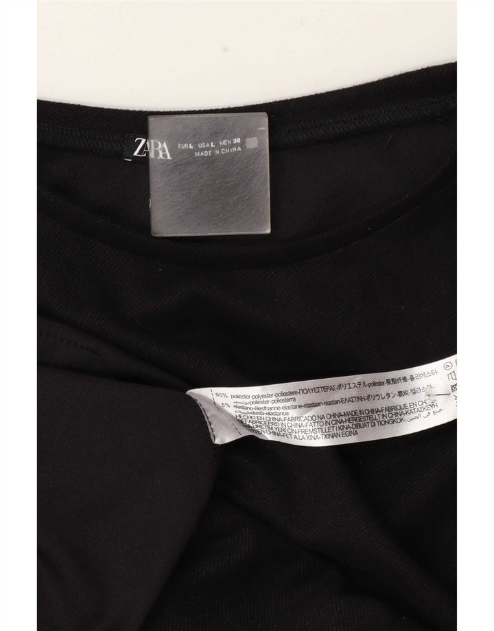 Rochie tricou pentru femei Zara UK 16 Poliester negru mare