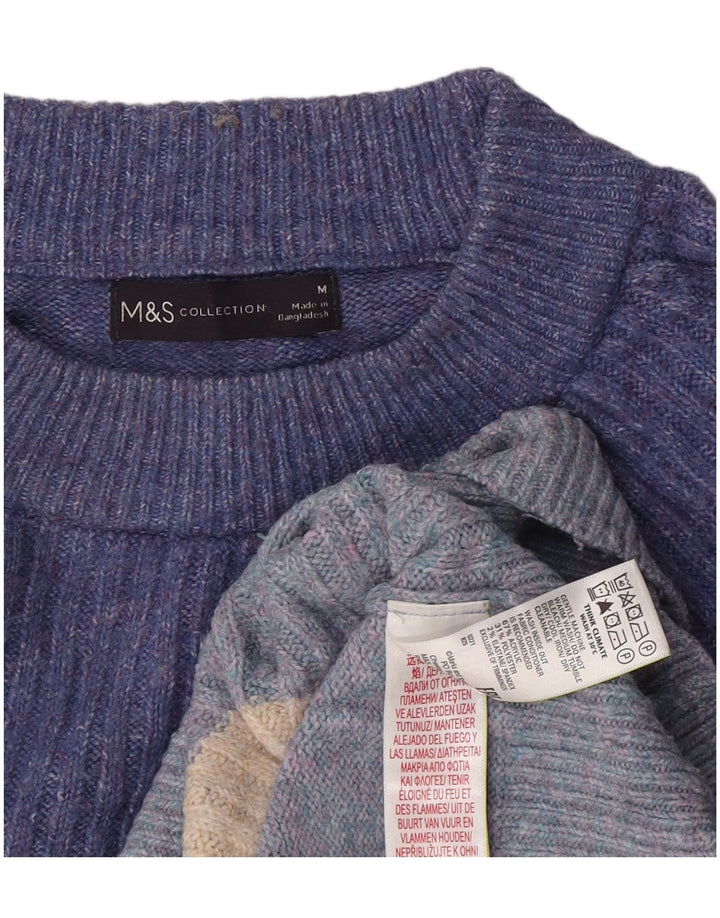 Pulover pentru femei Marks & Spencer cu decolteu rotund cu dungi albastre medii UK 14