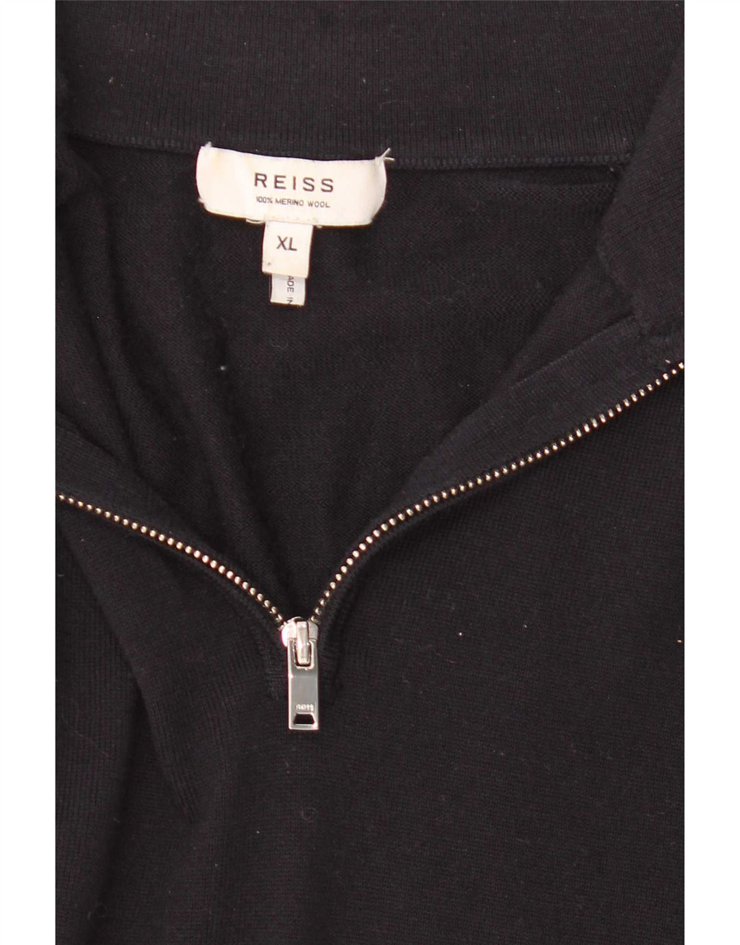 Pulover Reiss pentru bărbați, cu fermoar și gât, XL, lână neagră