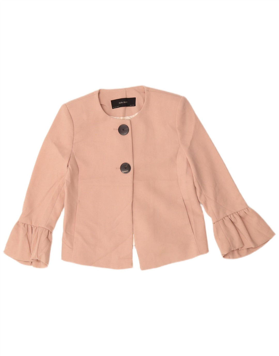 Jachetă pentru femei Zara Crop 2 Button Blazer UK 10 Mic roz poliester