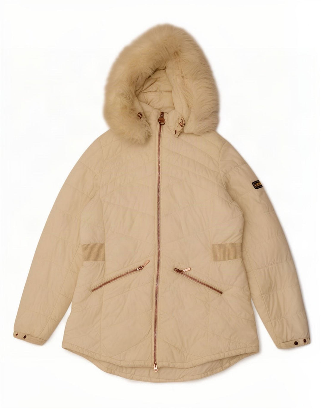 Jachetă căptușită cu glugă Barbour pentru femei UK 16 Large White