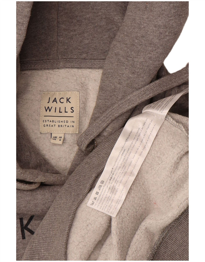 JACK WILLS Womens Salcombe Devon Oversized Hoodie Jumper UK 10 Small Grey