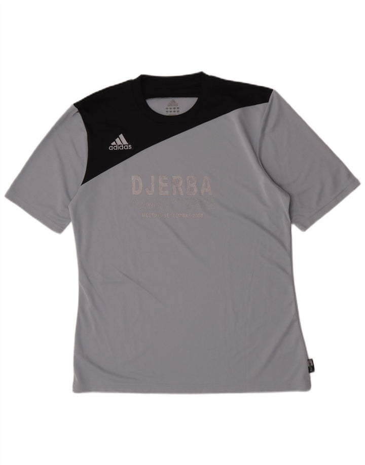 Tricou pentru bărbați Adidas Climalite Graphic Top Mediu Gri Poliester Colorblock