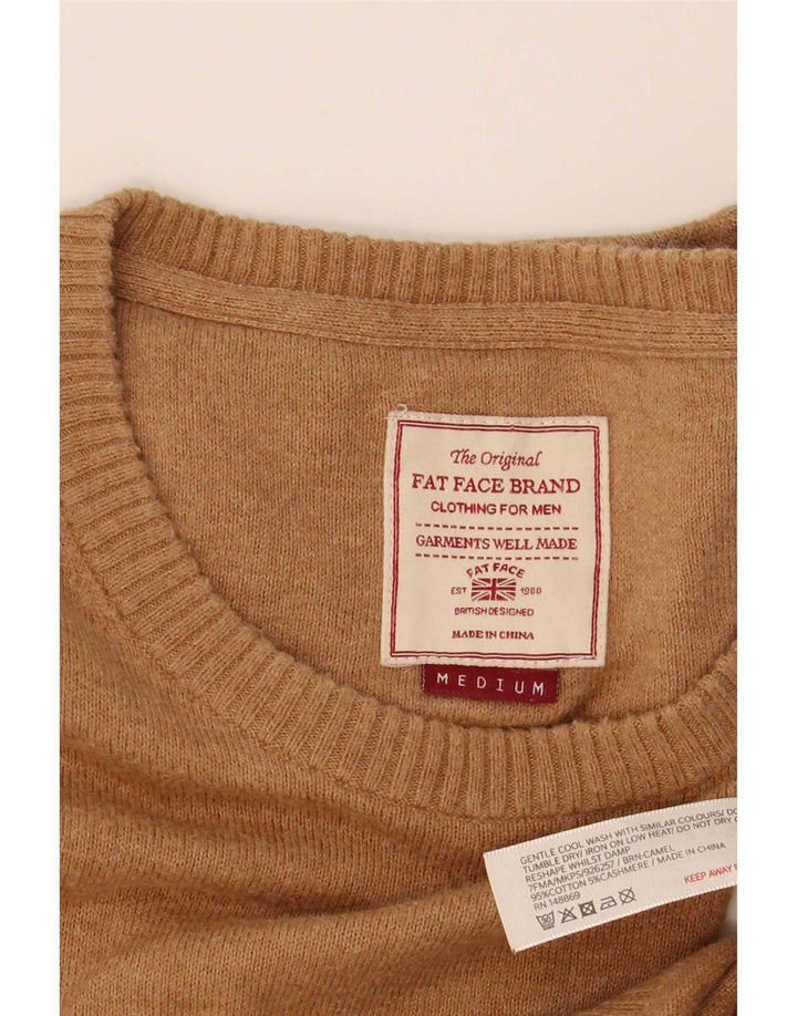 Pulover pentru bărbați Fat Face, cu gât de barcă, bumbac mediu bej