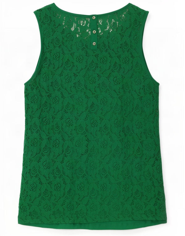 Bluză din dantelă fără mâneci Massimo Dutti pentru femei UK 10, verde, florală