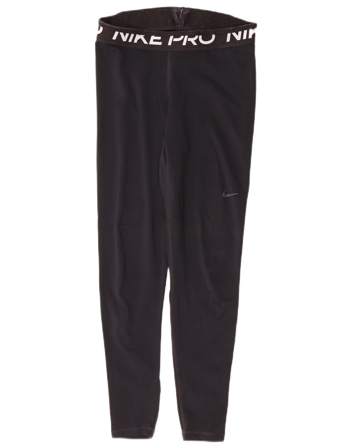 Leggings Nike Dri Fit Graphic pentru femei UK 12 Medium Black Poliester Sports