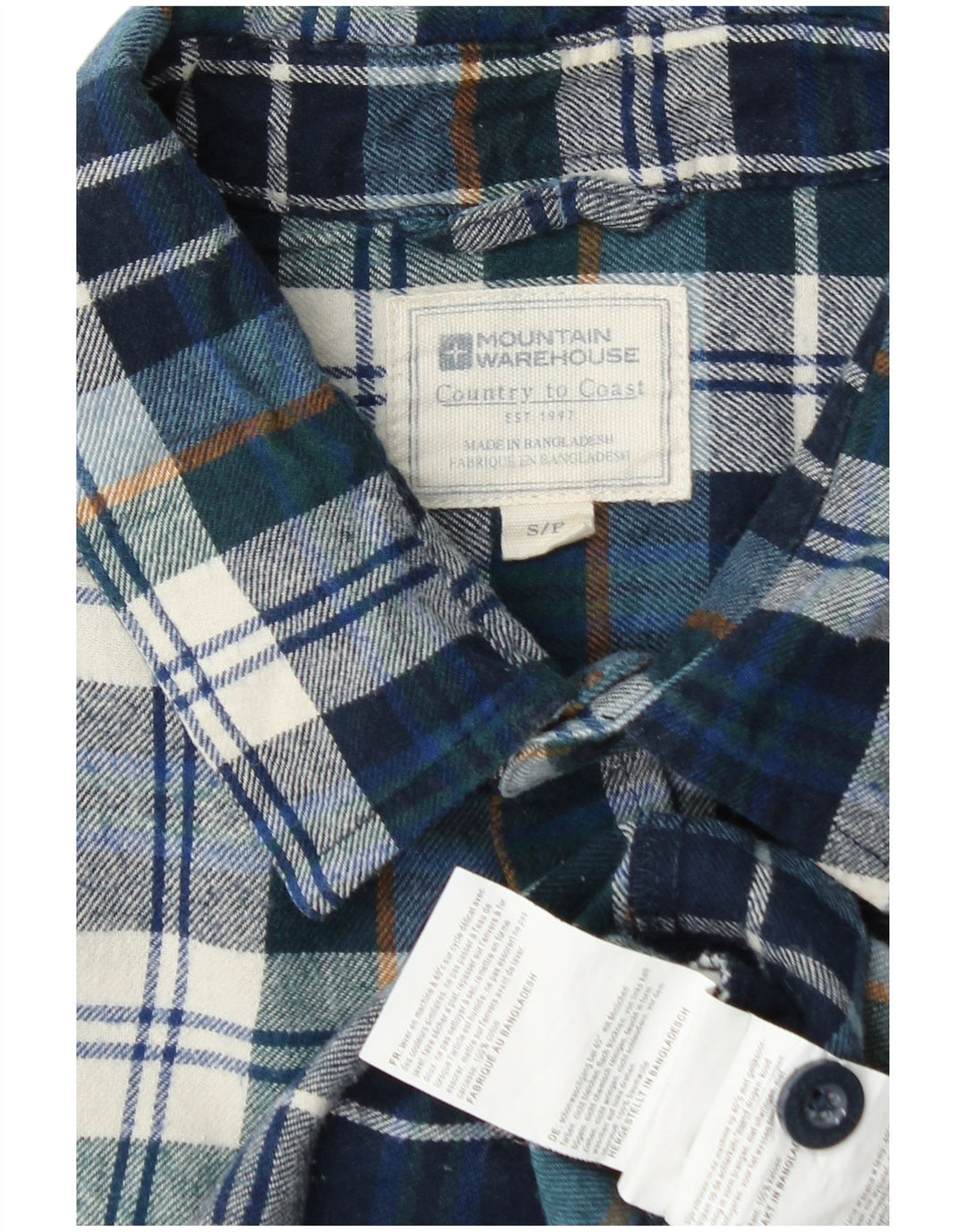 Cămașă de flanel pentru bărbați Mountain Warehouse, bumbac cu carouri albastre mici