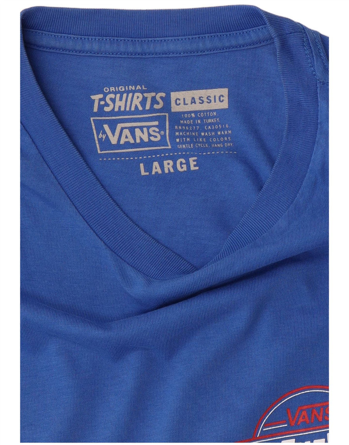 Tricou grafic clasic pentru bărbați VANS Top mare, albastru, bumbac