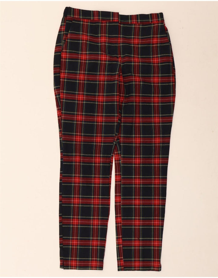 Pantaloni chino drepti pentru femei ZARA Mediu L28 L27 Poliester cu check negru