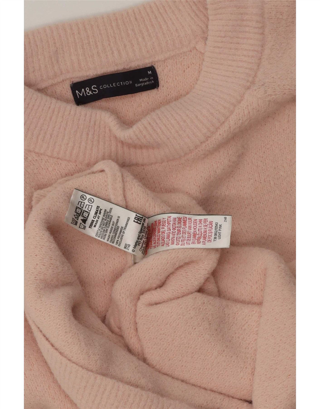 Marks & Spencer Pulover supradimensionat cu gât de barcă pentru femei UK 14 Roz mediu