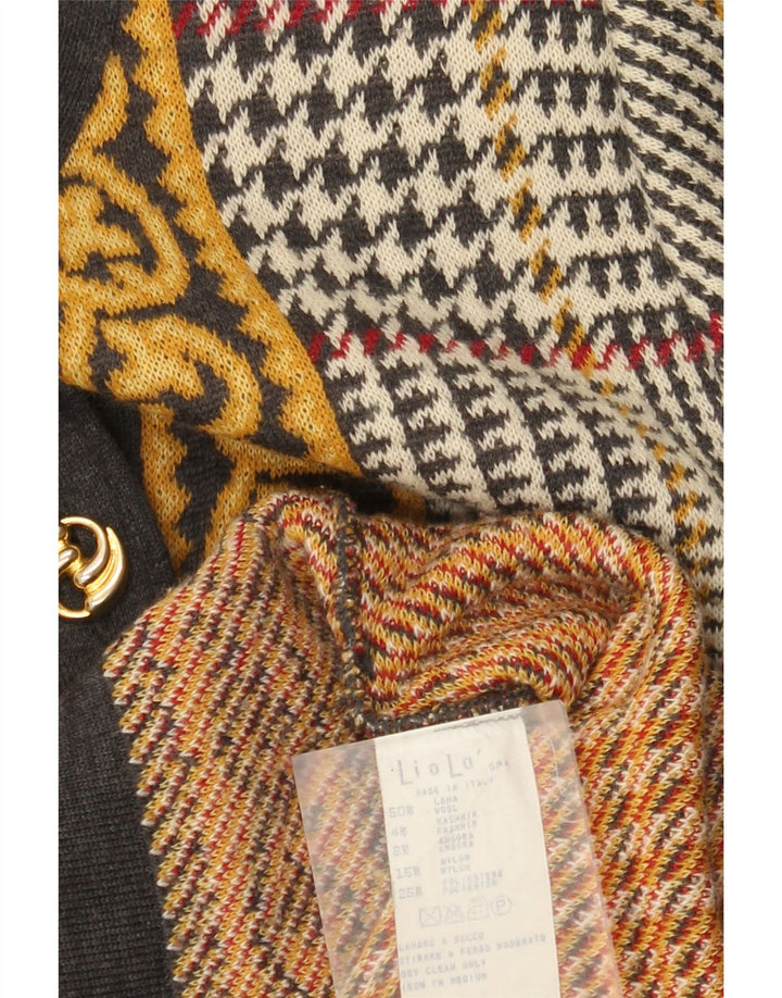 Pulover cardigan pentru femei Liola UK 12 Lână medie multicoloră cu picior de gală