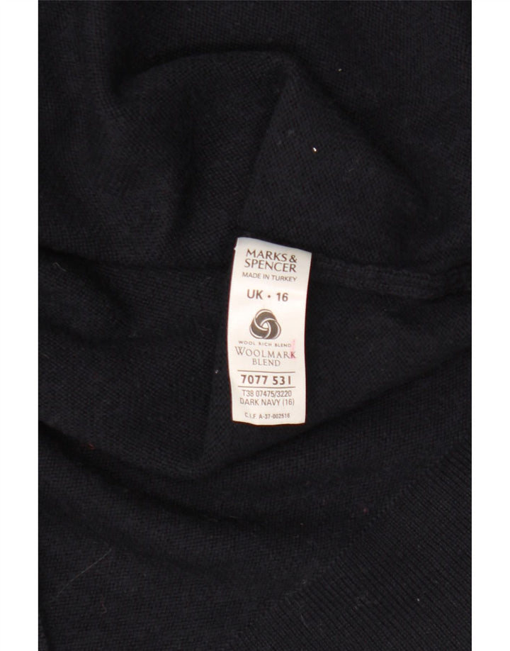 Pulover pentru femei Marks & Spencer cu gât rulat, mare, bleumarin, UK 16