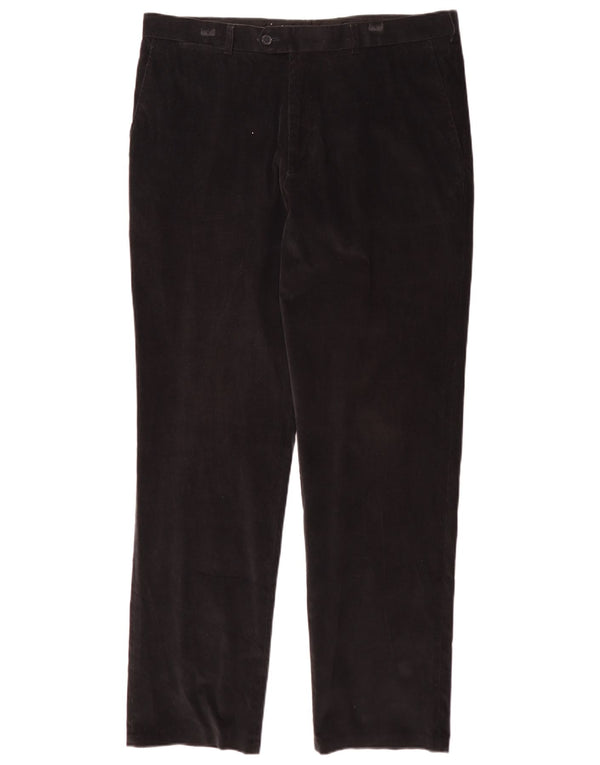 Pantaloni drepți din velur pentru bărbați vintage IT 48 Medium W36 L34 Bumbac negru