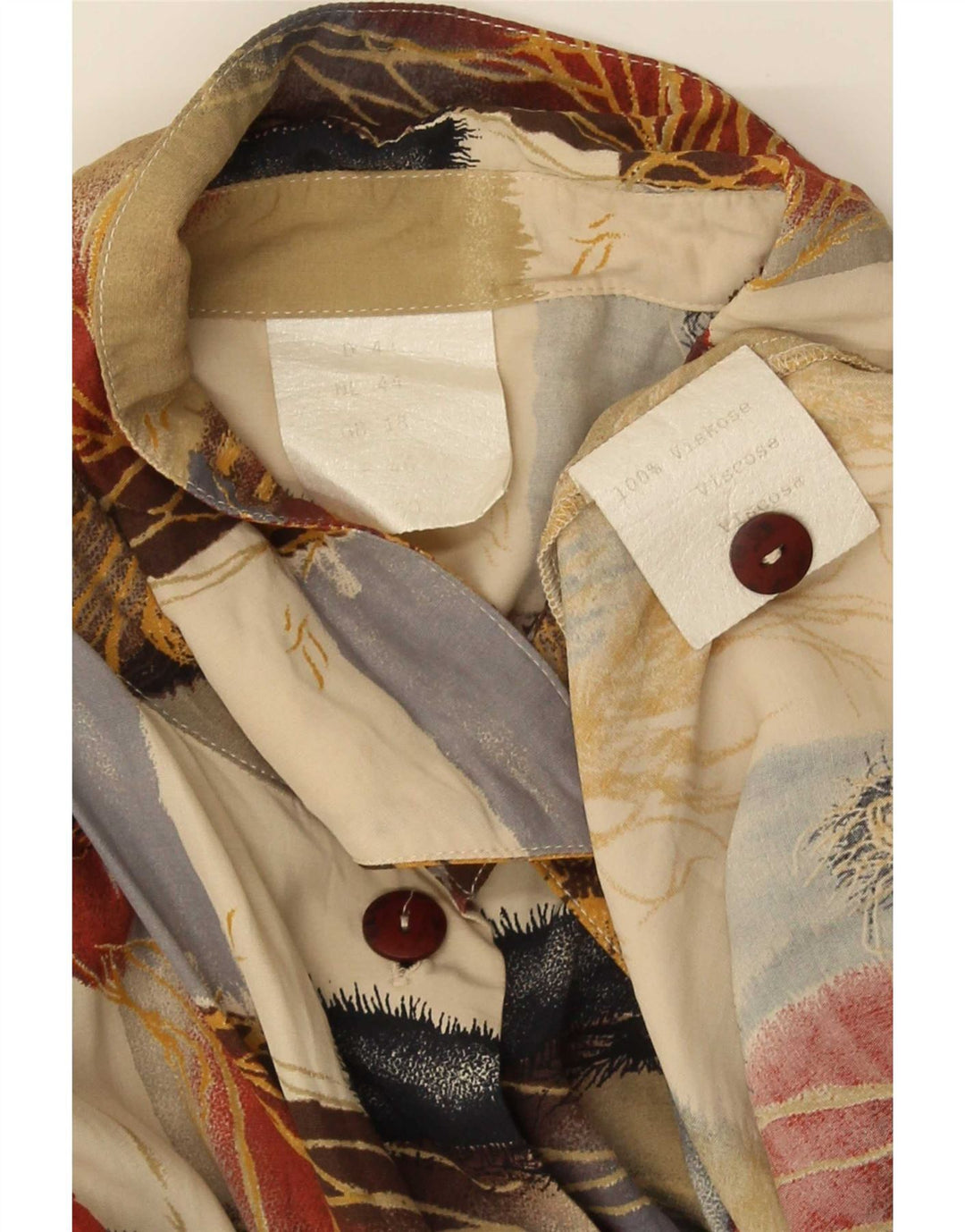 Bluză pentru femei vintage cămașă UK 18 XL, multicoloră, patchwork, viscoză