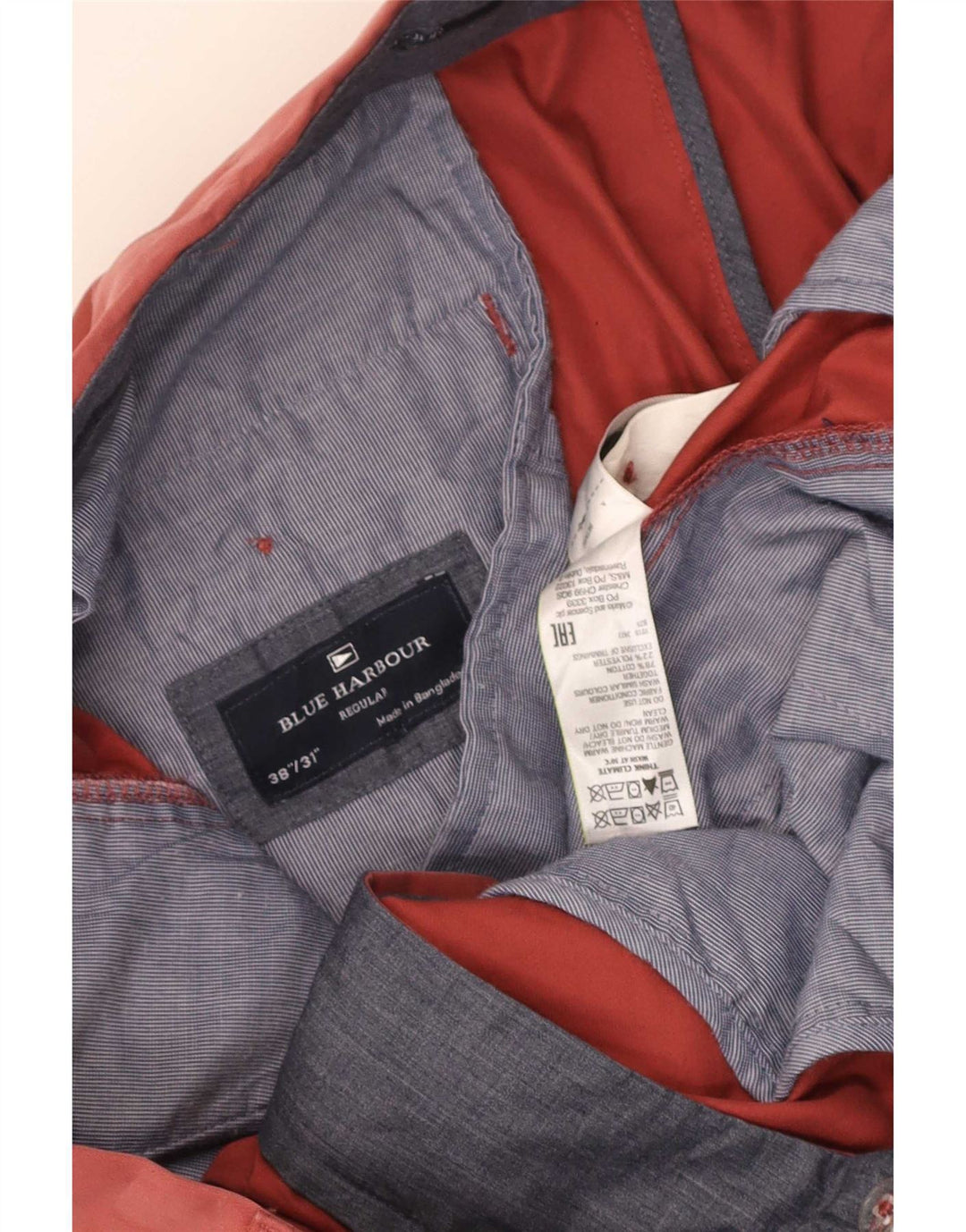 Marks & Spencer Pantaloni chino pentru bărbați, Blue Harbour, cu ajustare normală, L38 L31, roșu