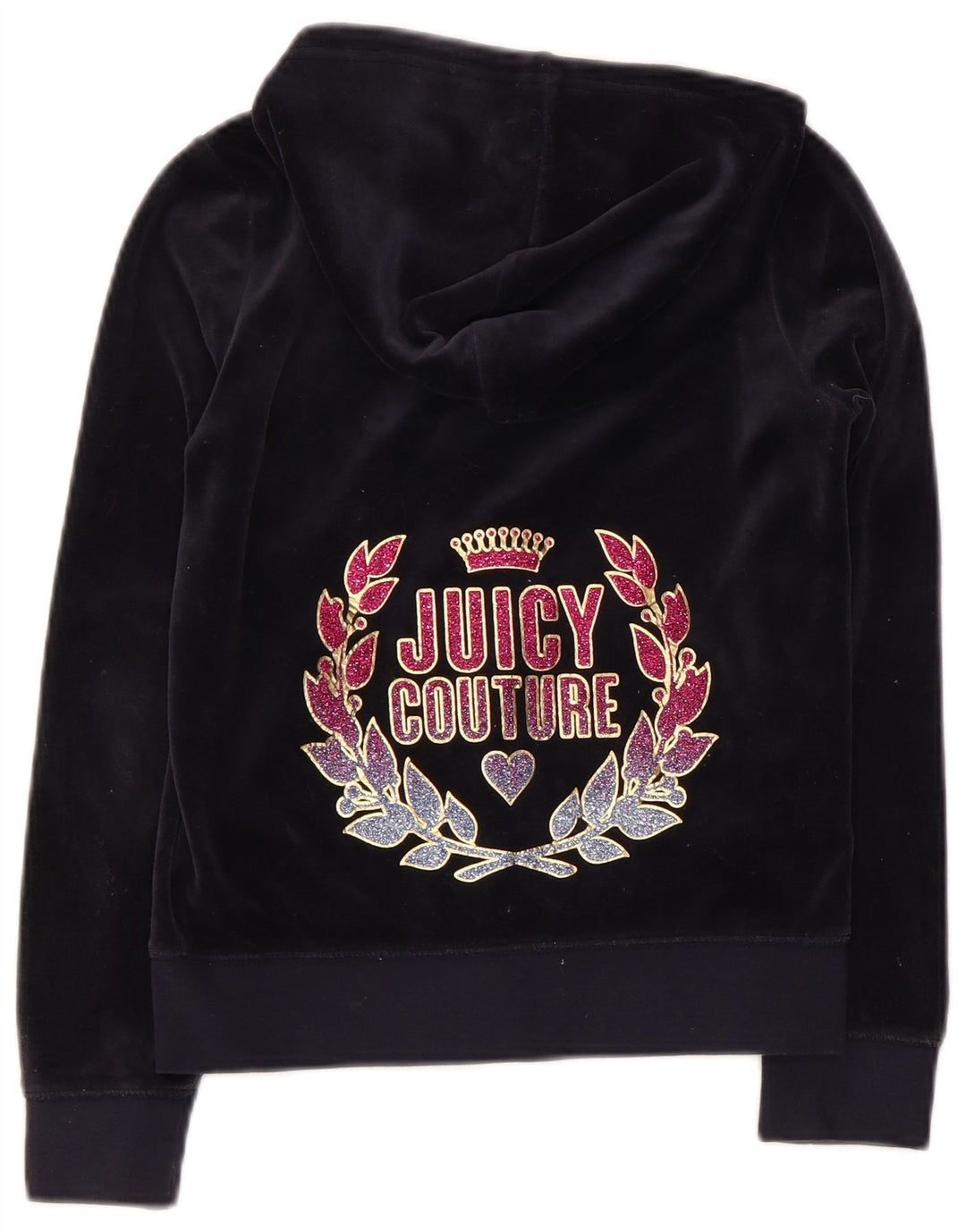 JUICY COUTURE Pulover cu capota cu fermoar cu grafic pentru fete 9-10 ani Bumbac bleumarin
