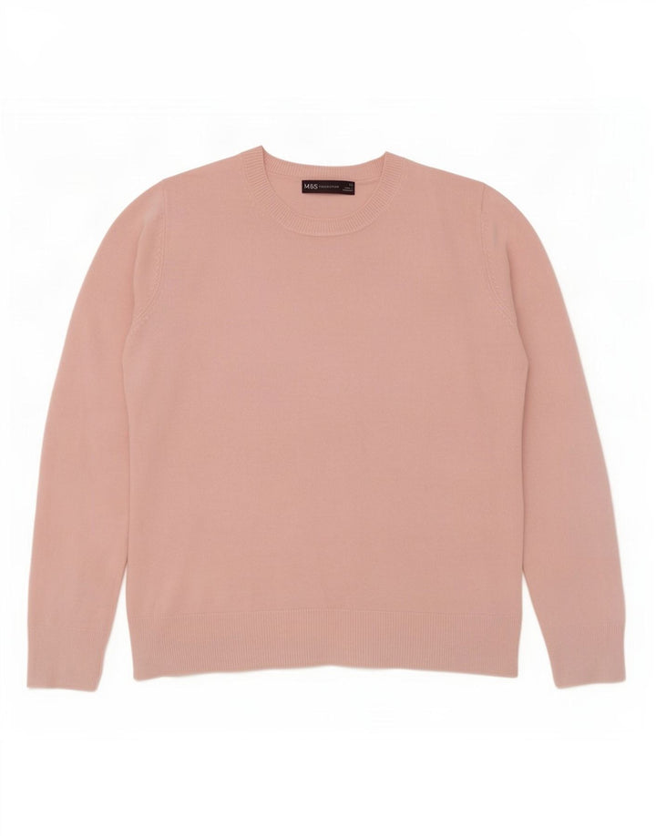 Pulover pentru femei Marks & Spencer cu decolteu triplu UK 12 Roz mediu
