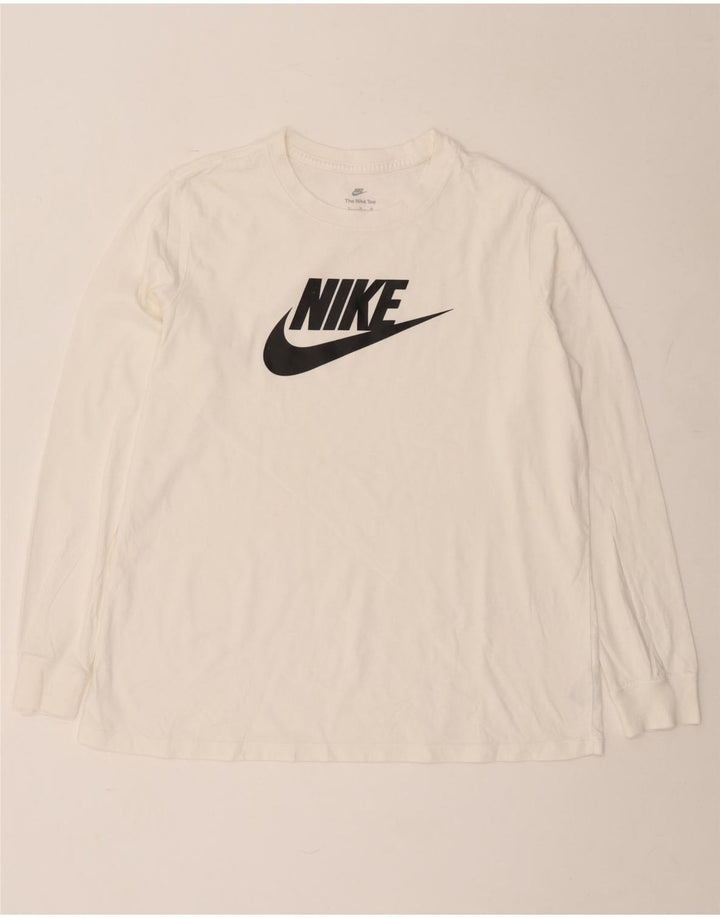 Top grafic pentru bărbați Nike cu mânecă lungă XL, bumbac alb