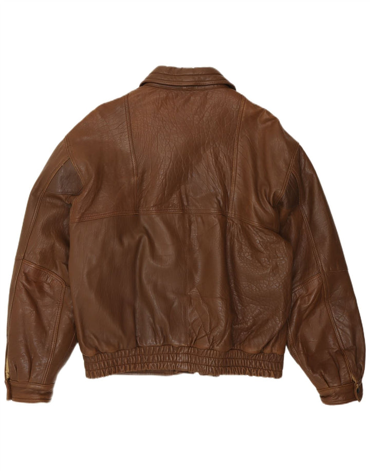 Jachetă din piele vintage pentru bărbați IT 52 XL din piele maro