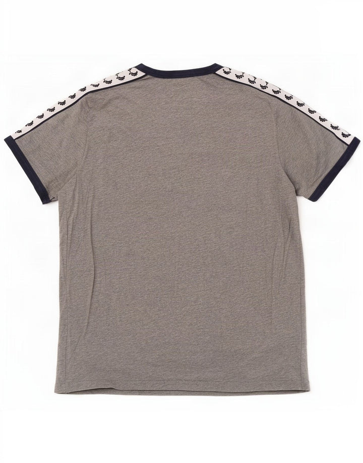 Tricou cu grafic Fred Perry pentru bărbați Top din bumbac cu pete gri mediu