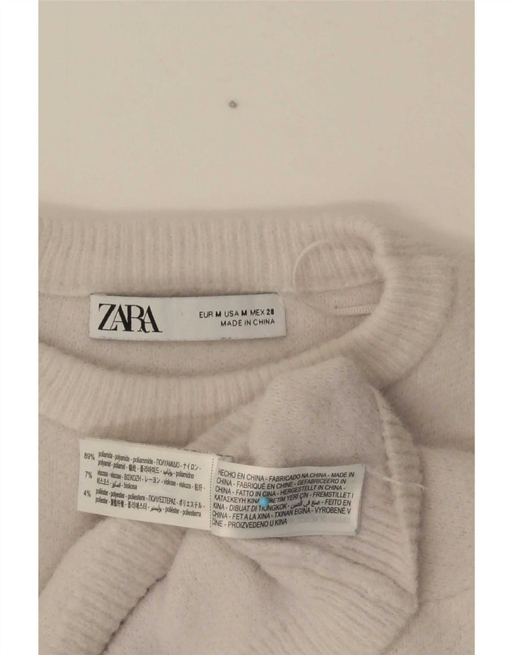 Pulover oversize cu decolteu rotund pentru femei Zara UK 14 Gri mediu