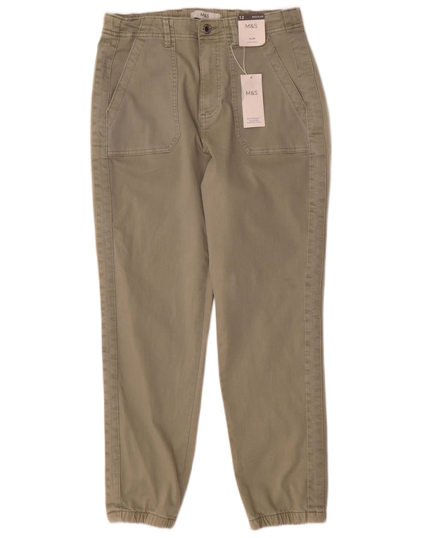 Pantaloni de jogging pentru femei Marks & Spencer Pantaloni slim Fit UK 12 Medium L30 L28 Kaki