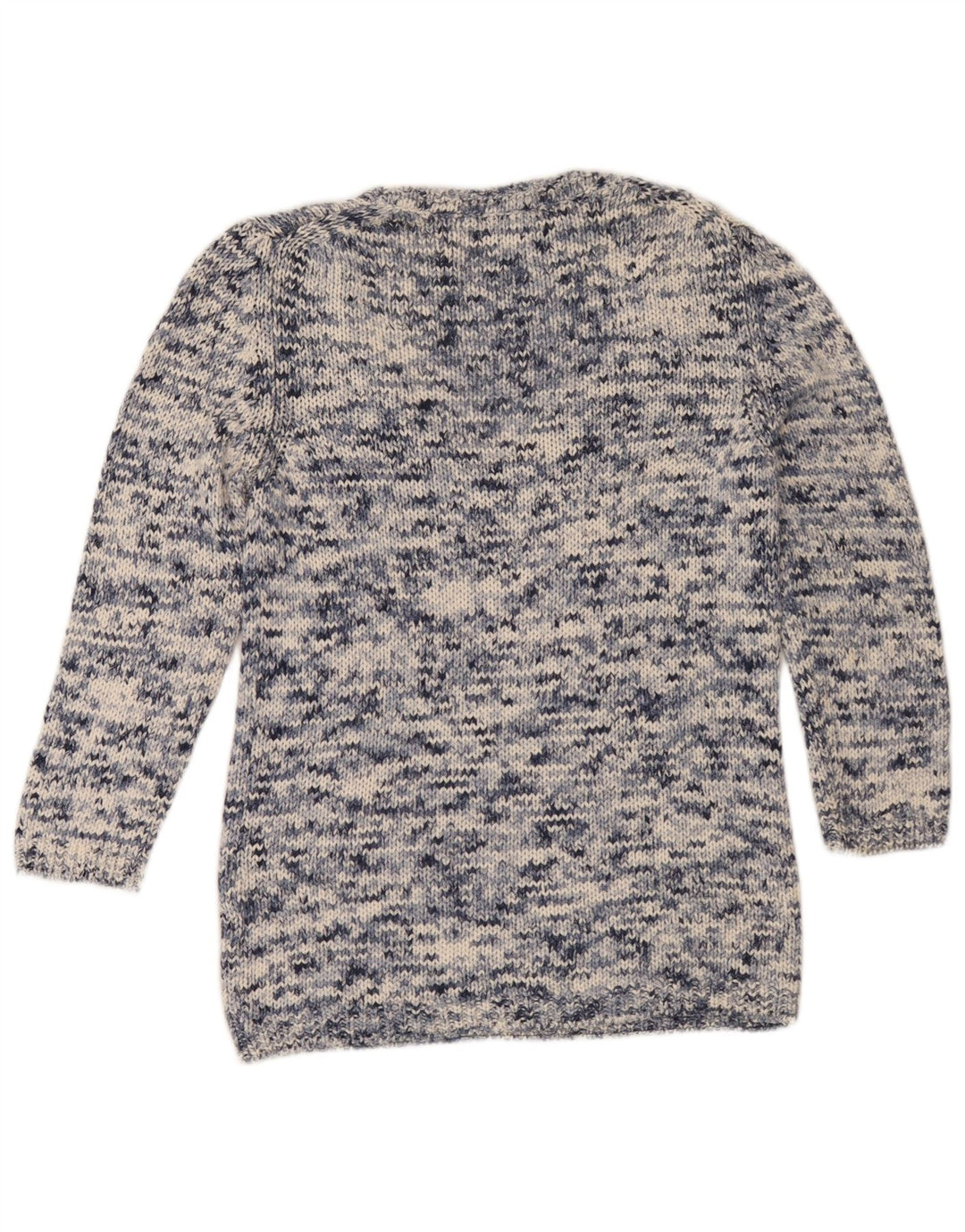 Pulover cu decolteu în V Massimo Dutti pentru femei UK 14 Medium bleumarin pătat
