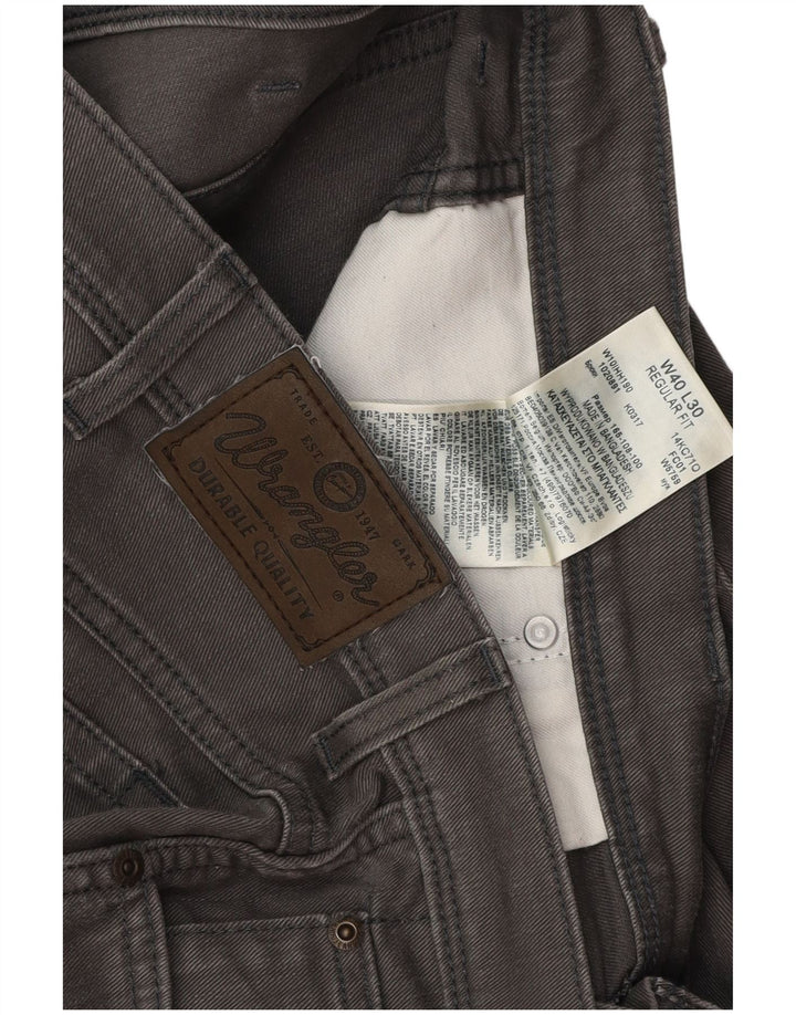Blugi drepti pentru bărbați Wrangler W40 L30 bumbac gri
