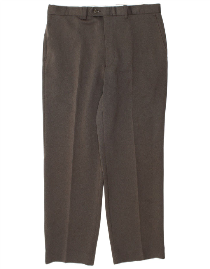 Pantaloni de costum conici pentru bărbați Marks & Spencer L34 L29 Poliester maro