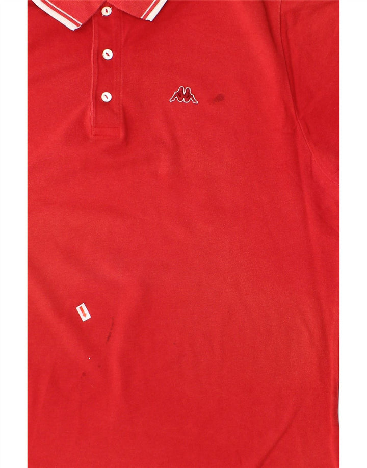 KAPPA Mens Polo Shirt Large Red Cotton Vintage Kappa and Second-Hand Kappa from Messina Hembry 