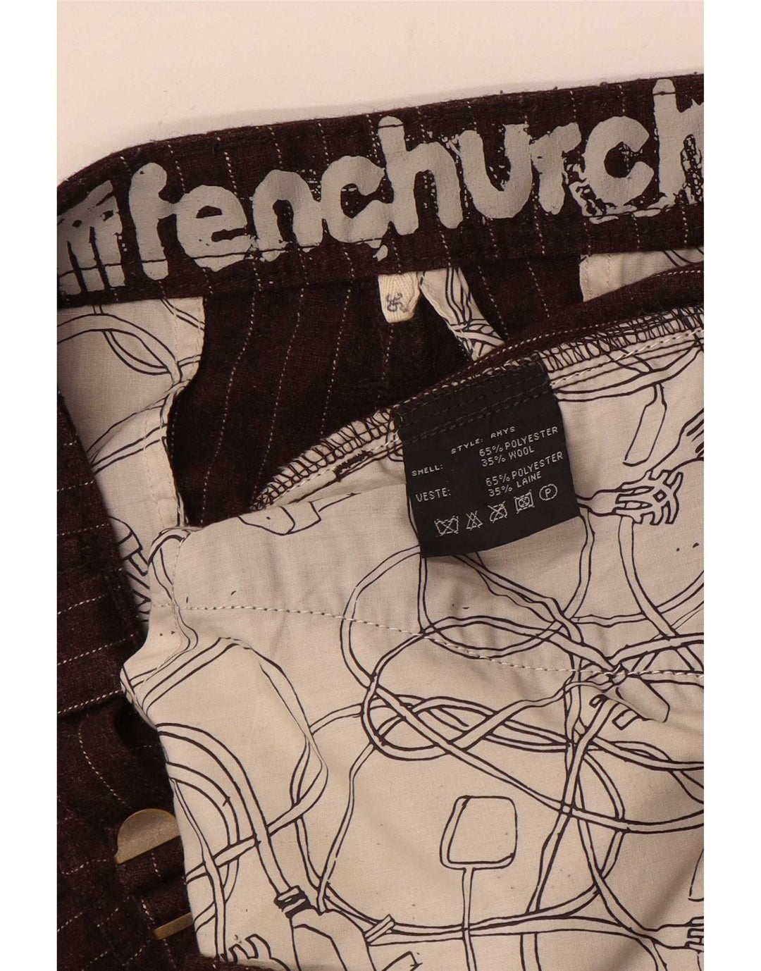 Pantaloni cargo drepti pentru bărbați Fenchurch L36 L33 Poliester cu dungi maro