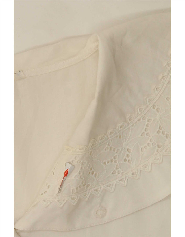 Bluză de damă vintage cămașă EU 36 Poliester Floral Alb Mic