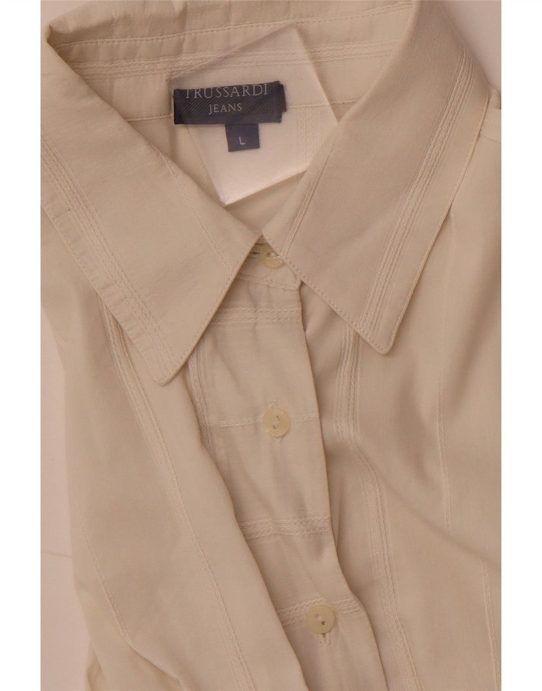 Bluză cămașă pentru femei TRUSSARDI JEANS UK 14, mare, în dungi alb