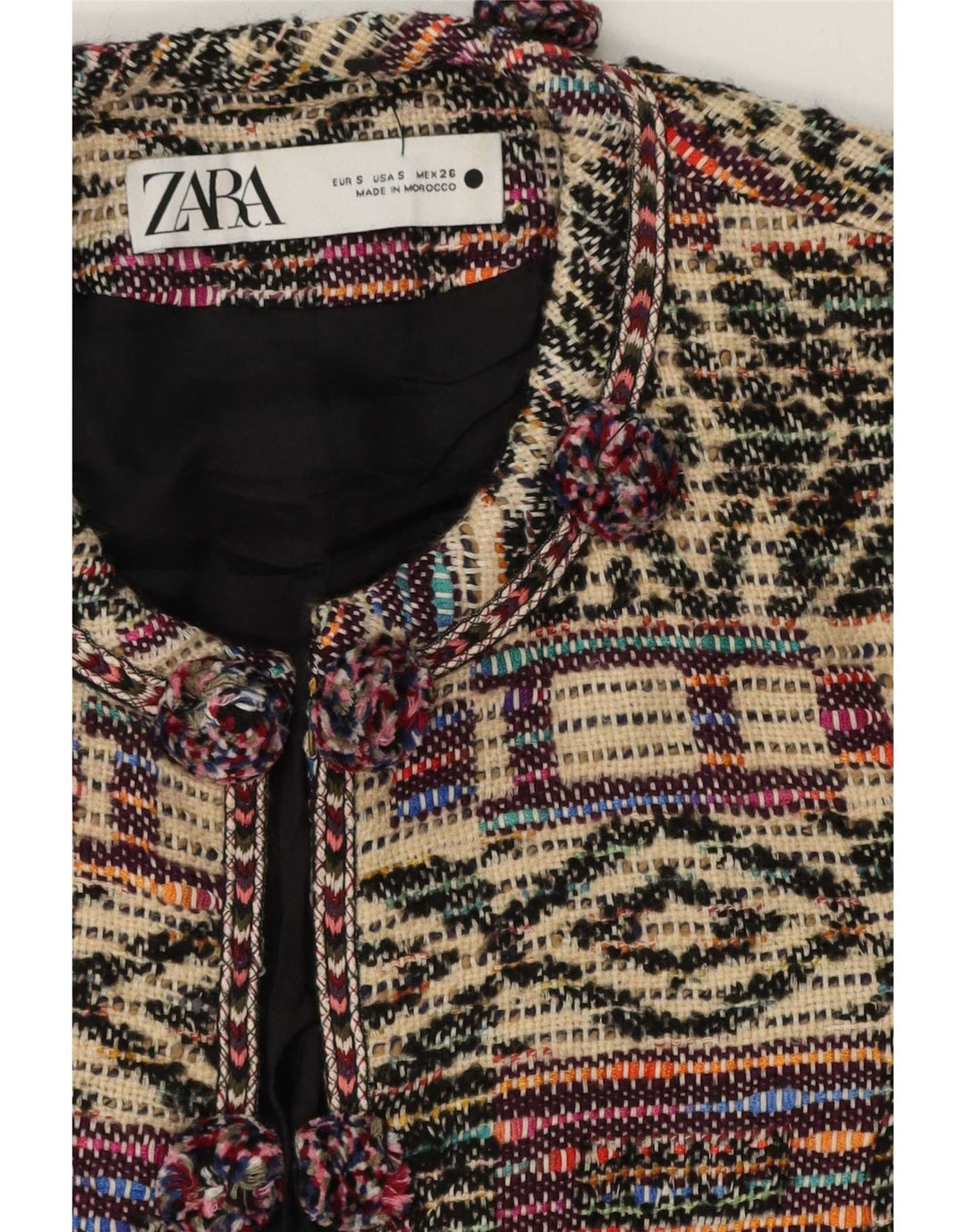 Blazer supradimensionat pentru femei Zara UK 10 Mic Multicolor Geometric
