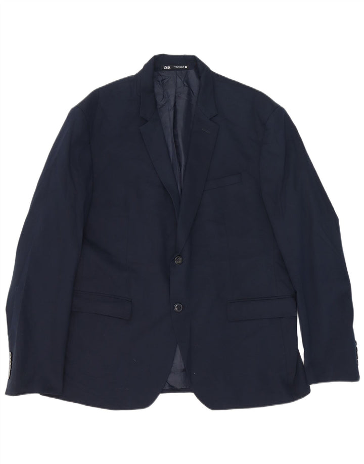 Blazer pentru bărbați Zara cu 2 nasturi EU 56 XL Viscoză bleumarin