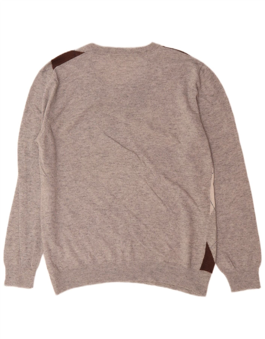 Pulover pentru bărbați Lotto cu decolteu în V, XL, gri Argyle/Lână diamant