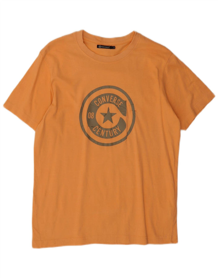 Tricou grafic Converse pentru bărbați Top din bumbac portocaliu mediu