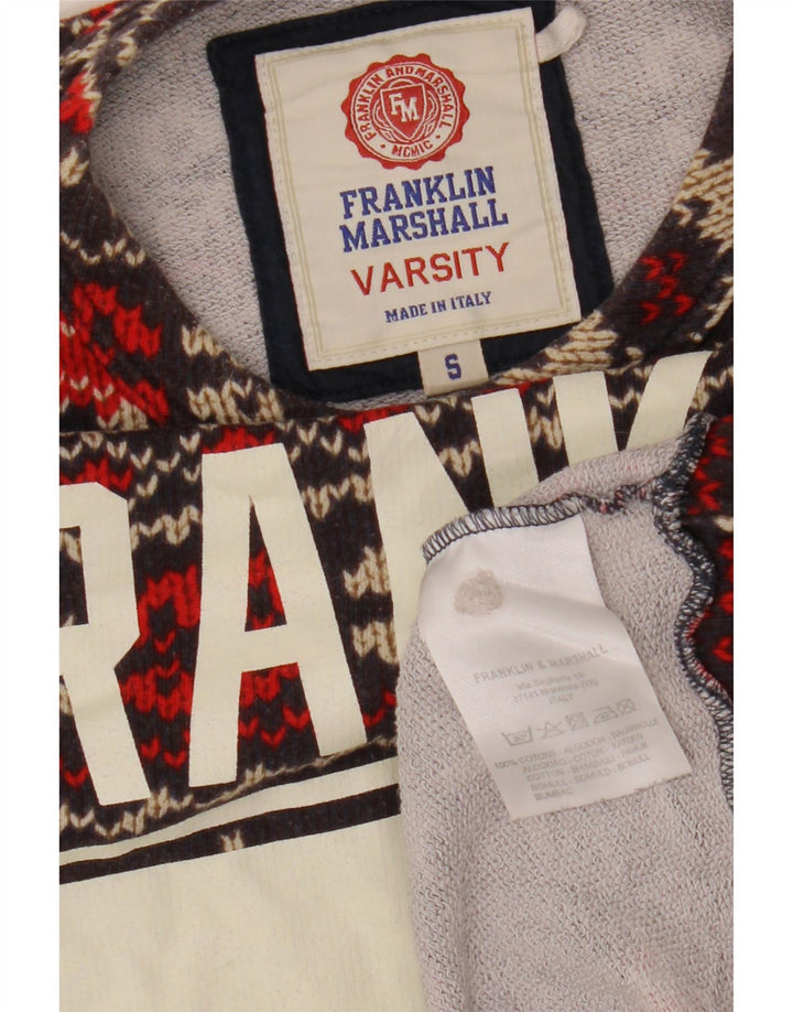 FRANKLIN MARSHALL Pulover cu grafic pentru femei UK 10 Maro mic