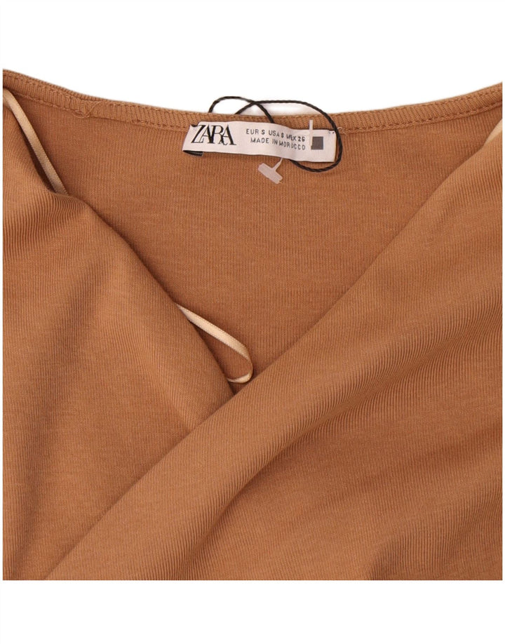 Rochie Maxi pentru Damă Zara UK 8 Small Beige Bumbac