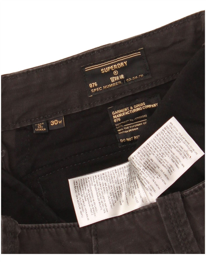 Pantaloni scurți cargo Superdry pentru bărbați W30, bumbac mediu negru